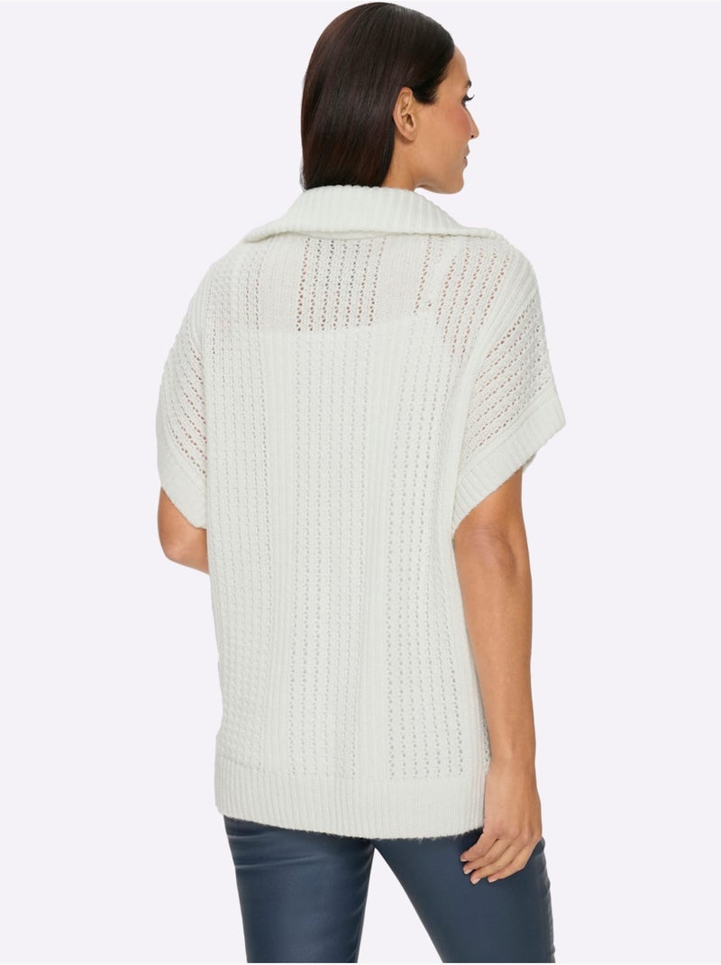 Gilet fils métallisés - taille standard - helline Ecru - Kiabi