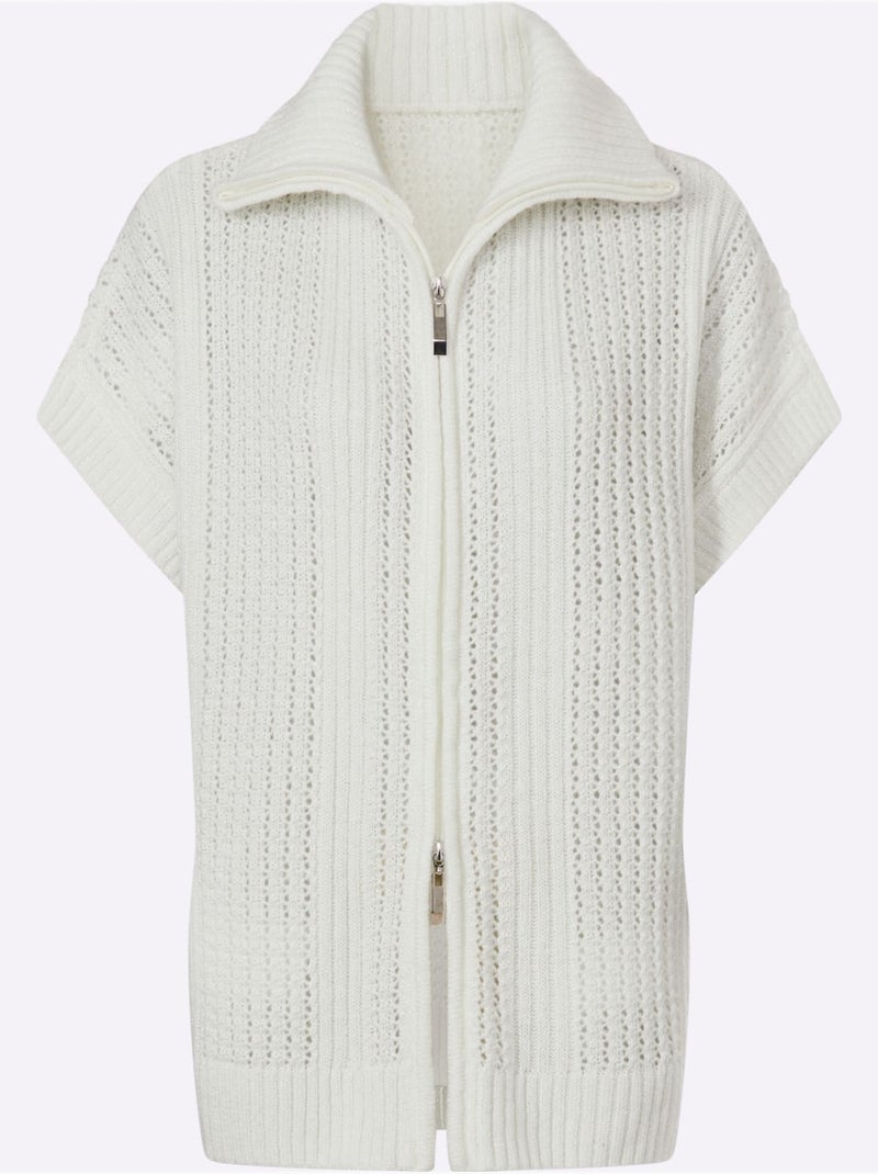Gilet fils métallisés - taille standard - helline Ecru - Kiabi
