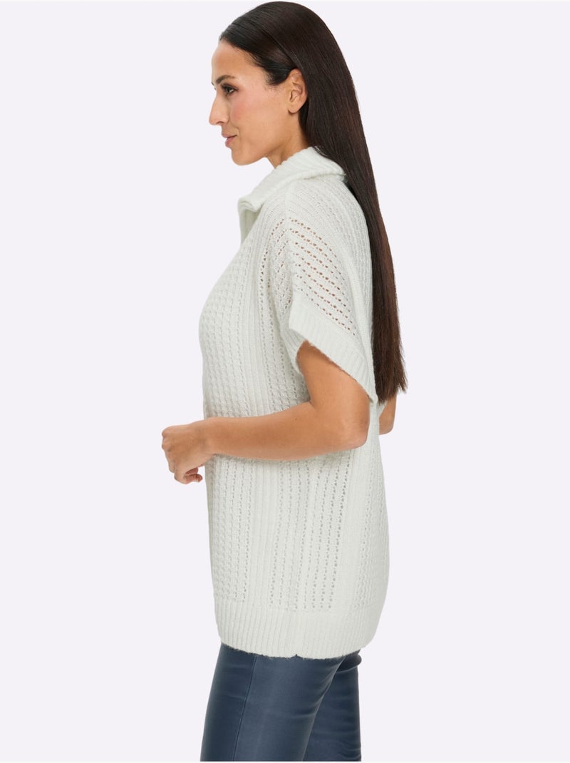 Gilet fils métallisés - taille standard - helline Ecru - Kiabi