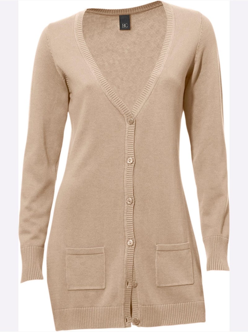 Gilet Fin Basique Incontournable, Détails Côtelés Tendance - Taille Standard - Helline Beige - Kiabi