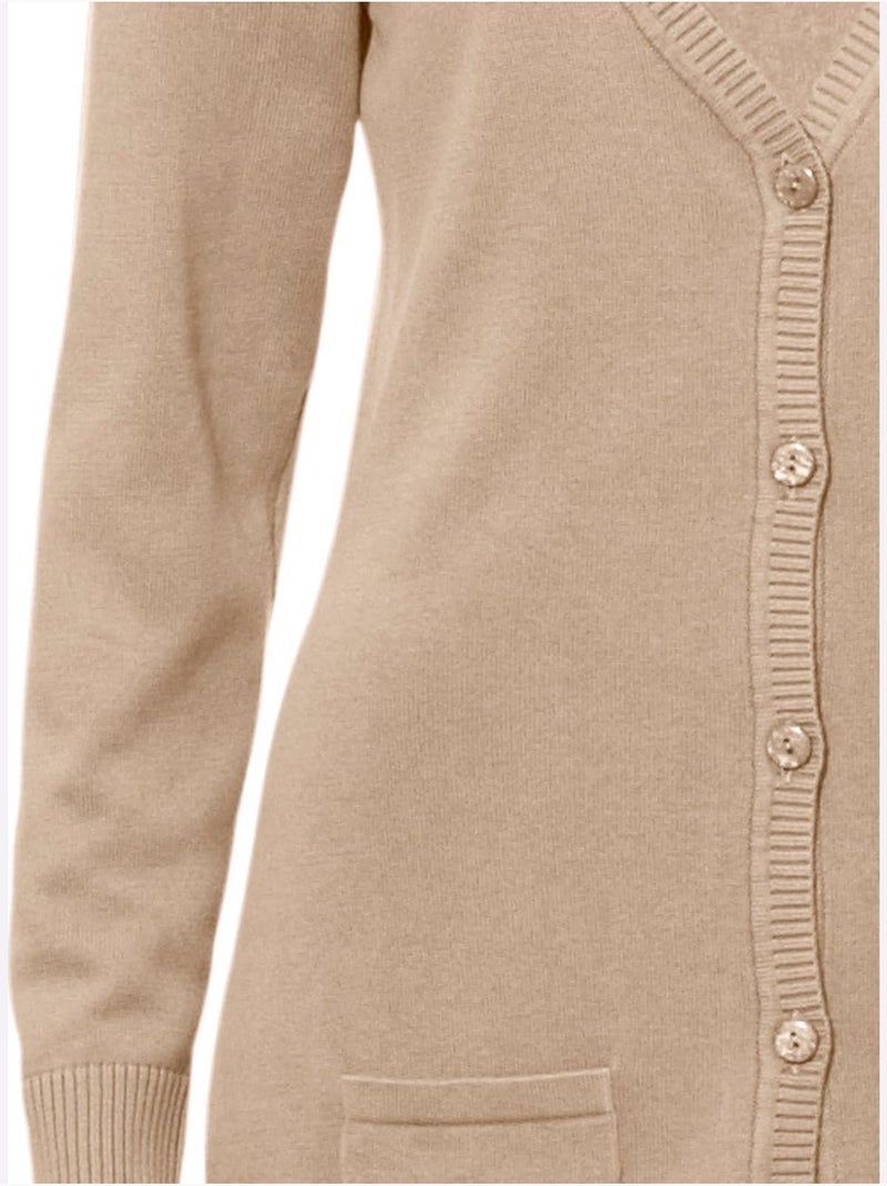 Gilet Fin Basique Incontournable, Détails Côtelés Tendance - Taille Standard - Helline Beige - Kiabi