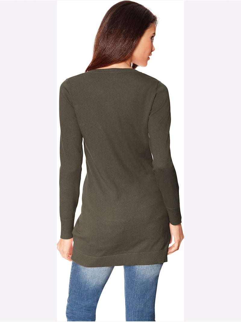 Gilet Fin Basique Incontournable, Détails Côtelés Tendance - Taille Standard - Helline Vert olive - Kiabi