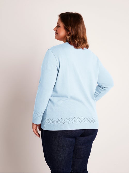 Gilet fin boutonné ajouré - Afibel - Kiabi