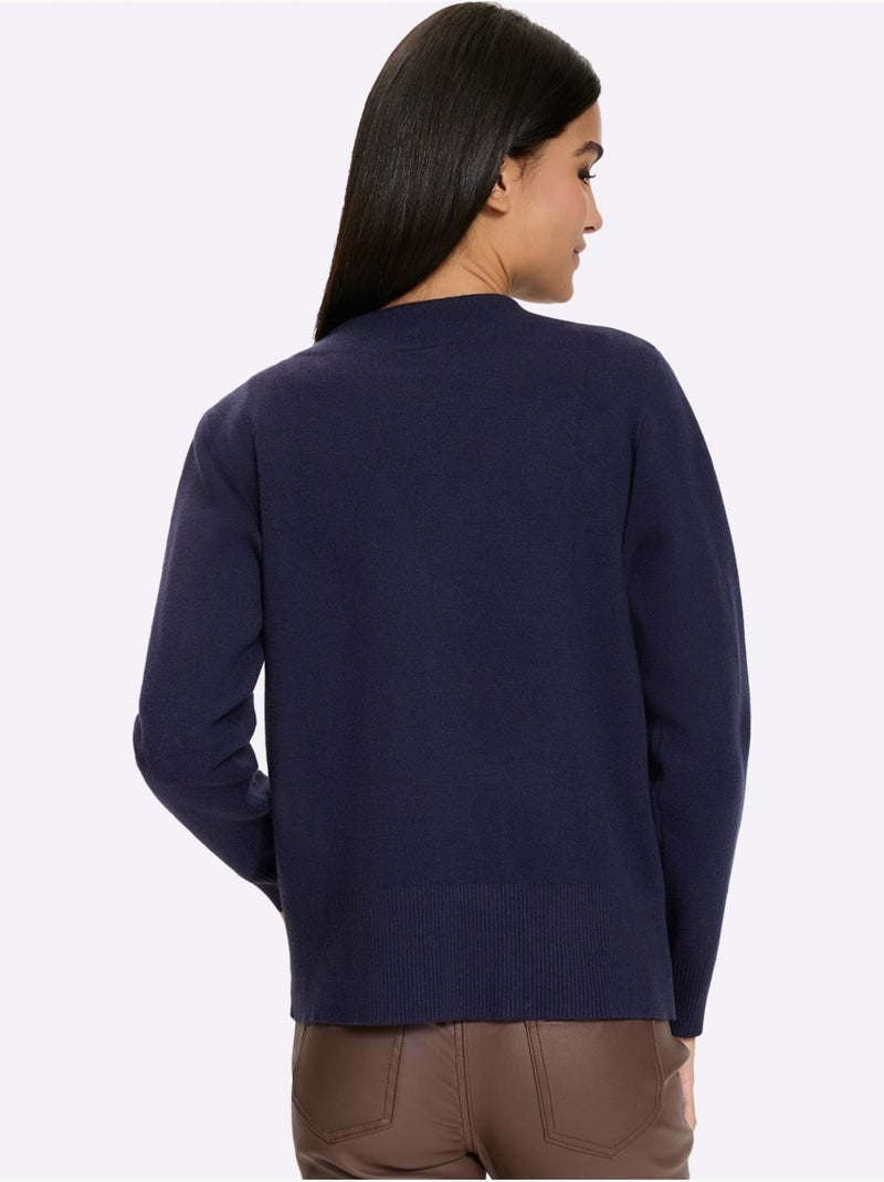 Gilet fin boutons décoratifs - taille standard - helline Bleu marine - Kiabi