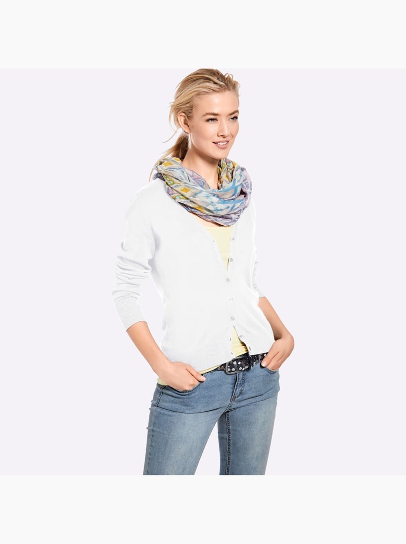 Gilet fin boutons imitation nacre - taille standard - helline Blanc - Kiabi