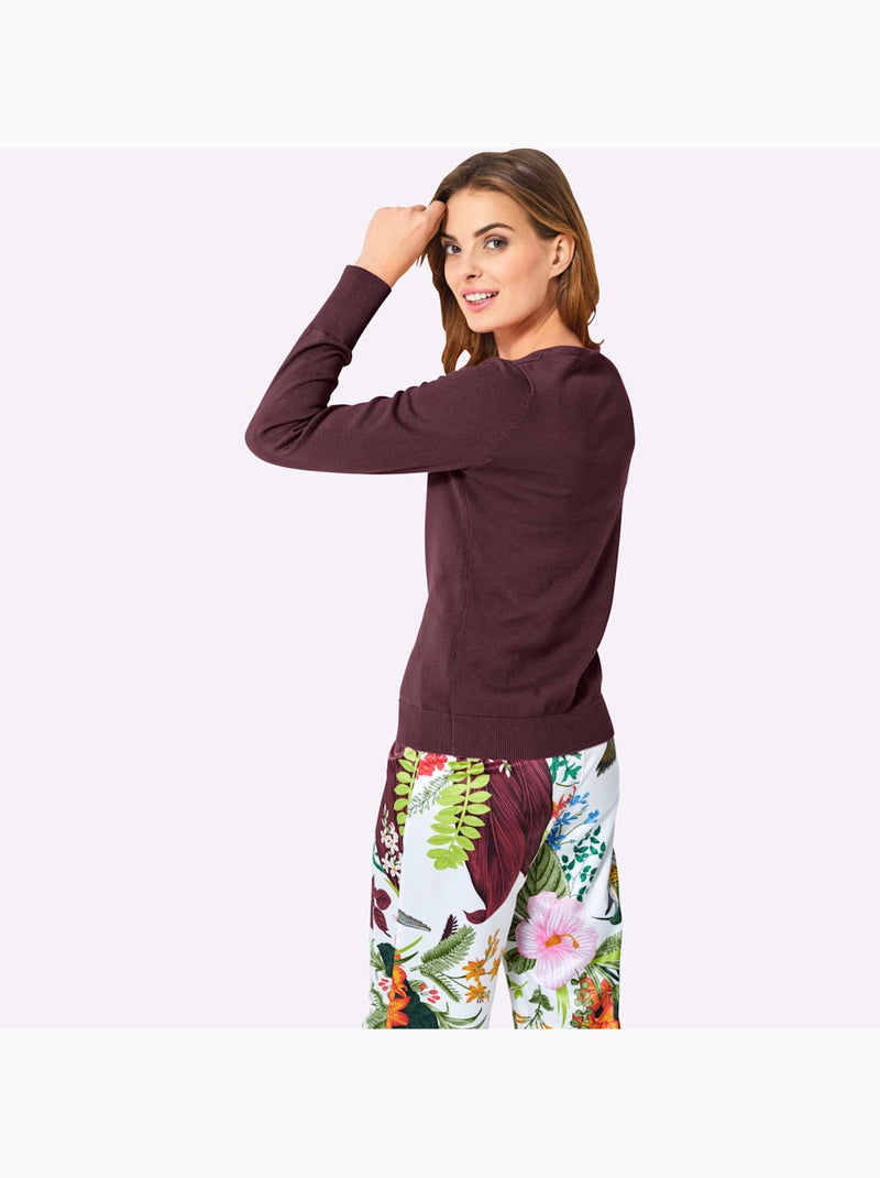 Gilet fin boutons imitation nacre - taille standard - helline Bordeaux - Kiabi