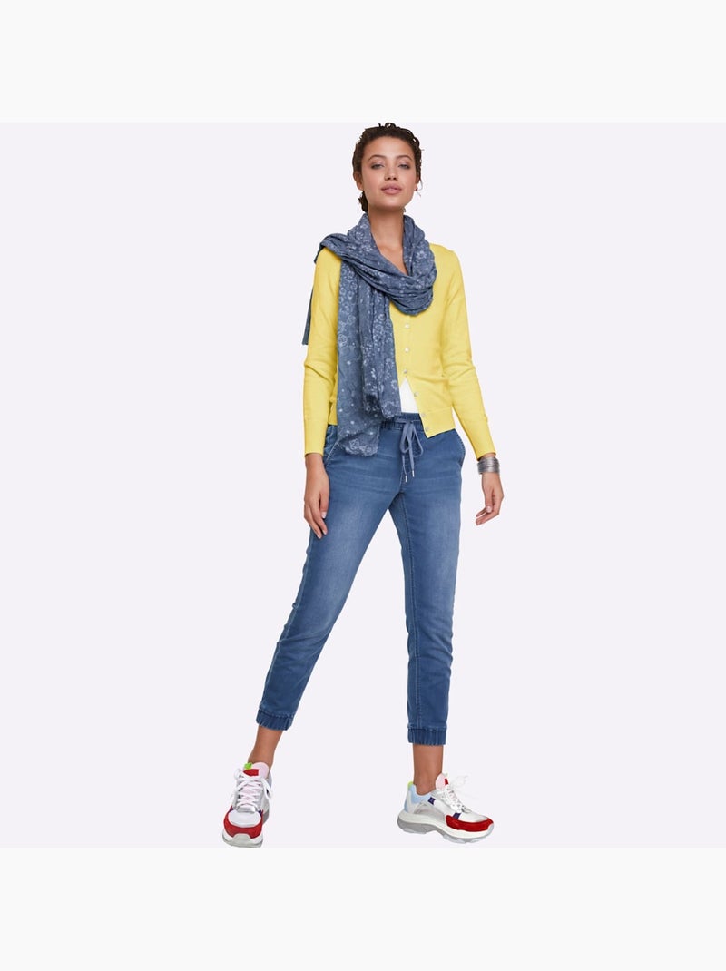 Gilet fin boutons imitation nacre - taille standard - helline Jaune - Kiabi