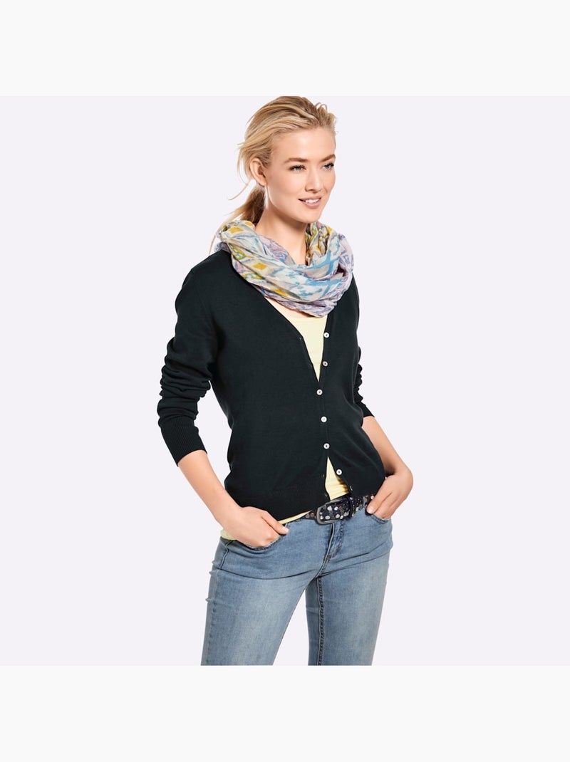 Gilet fin boutons imitation nacre - taille standard - helline Noir - Kiabi