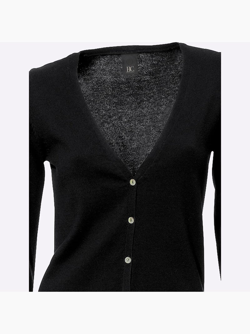 Gilet fin boutons imitation nacre - taille standard - helline Noir - Kiabi