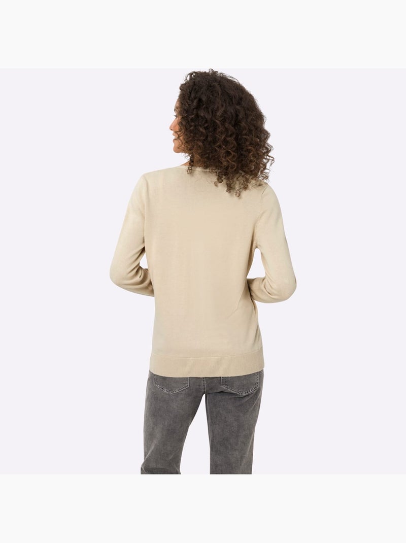Gilet fin boutons imitation nacre - taille standard - helline Sable - Kiabi