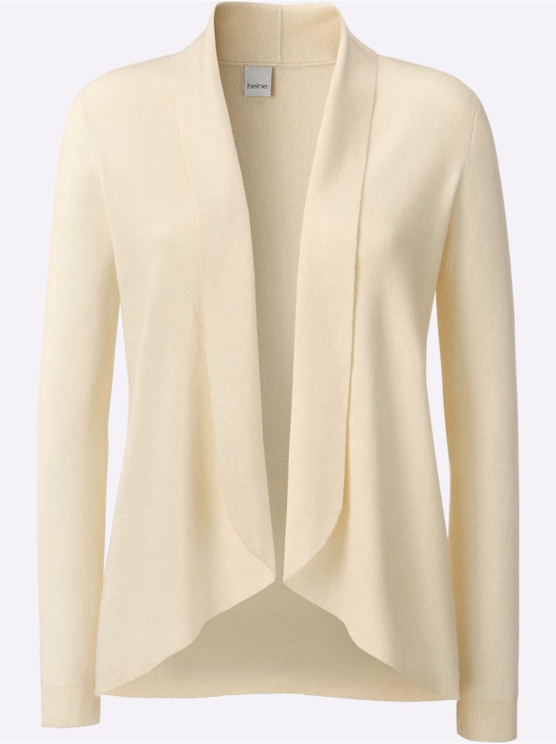 Gilet Fin Col Châle Mode - Taille Standard - Helline Ivoire - Kiabi