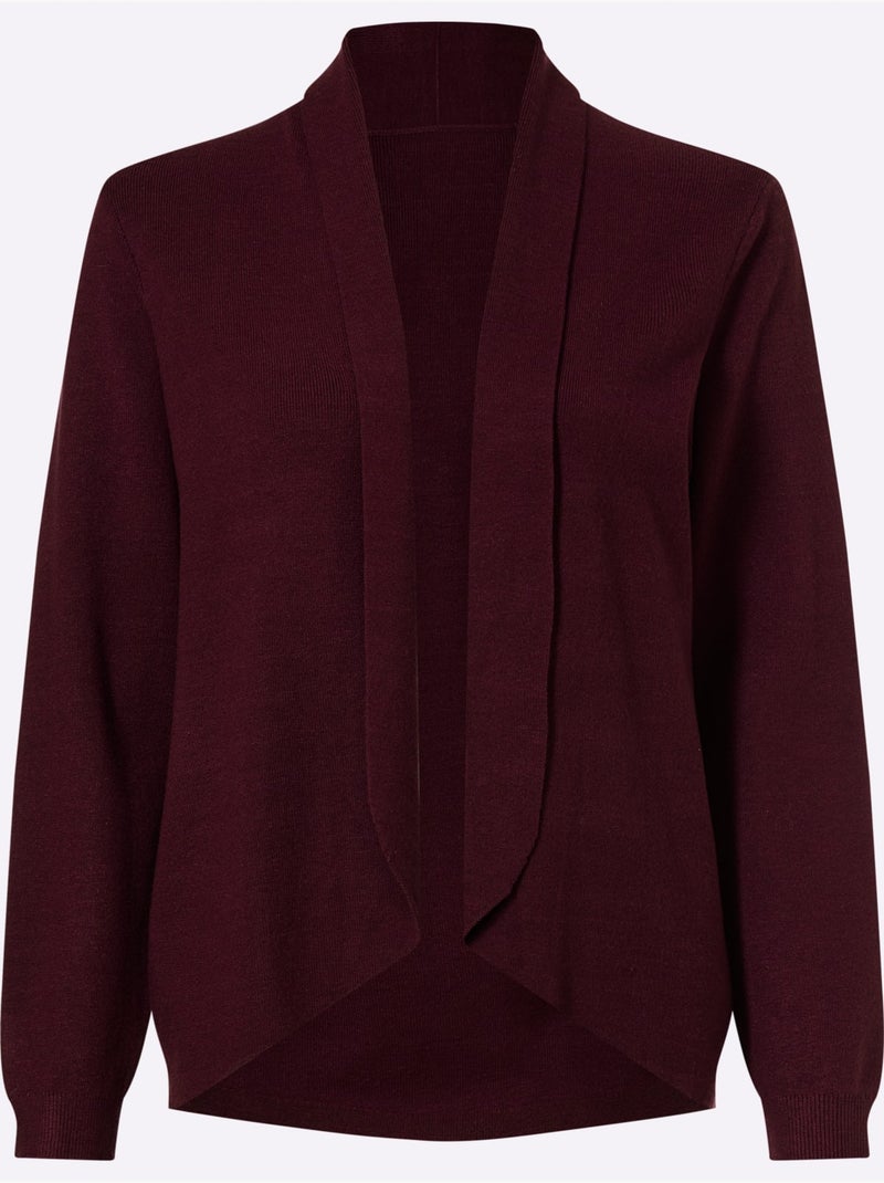 Gilet Fin Col Châle Mode - Taille Standard - Helline Noir Bordeaux - Kiabi
