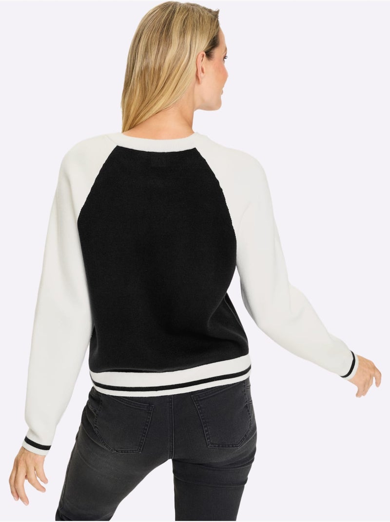 Gilet Fin Coupe Blouson Décontractée - Taille Standard - Helline Noir Ecru - Kiabi