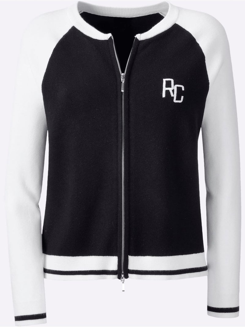 Gilet Fin Coupe Blouson Décontractée - Taille Standard - Helline Noir Ecru - Kiabi