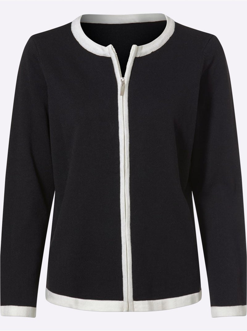 Gilet Fin Finitions Contrastées - Taille Standard - Helline Noir - Kiabi