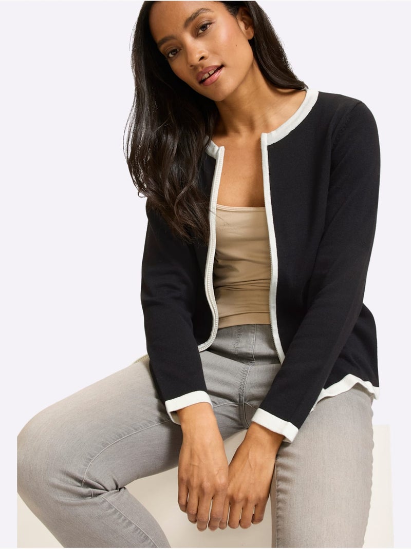 Gilet Fin Finitions Contrastées - Taille Standard - Helline Noir - Kiabi