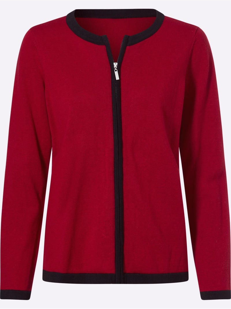 Gilet Fin Finitions Contrastées - Taille Standard - Helline Rouge - Kiabi