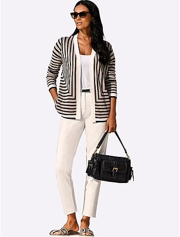 Gilet Fin Motif à Rayures Mode - Taille Standard - Helline