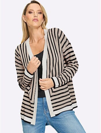 Gilet Fin Motif à Rayures Mode - Taille Standard - Helline