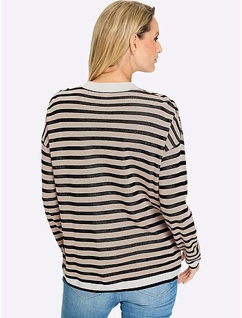 Gilet Fin Motif à Rayures Mode - Taille Standard - Helline