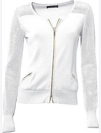 Gilet Fin Motif Tricot Ajouré Tendance - Taille Standard - Helline