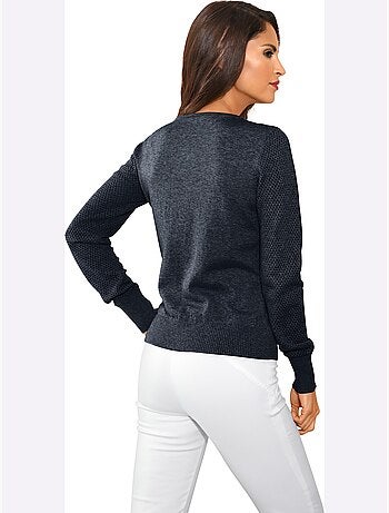 Gilet Fin Motif Tricot Ajouré Tendance - Taille Standard - Helline