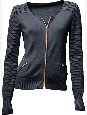 Gilet Fin Motif Tricot Ajouré Tendance - Taille Standard - Helline