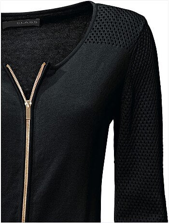 Gilet Fin Motif Tricot Ajouré Tendance - Taille Standard - Helline