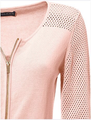 Gilet Fin Motif Tricot Ajouré Tendance - Taille Standard - Helline