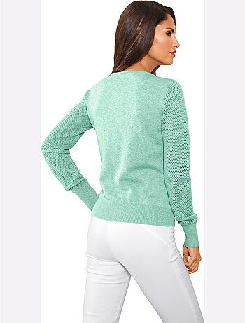 Gilet Fin Motif Tricot Ajouré Tendance - Taille Standard - Helline