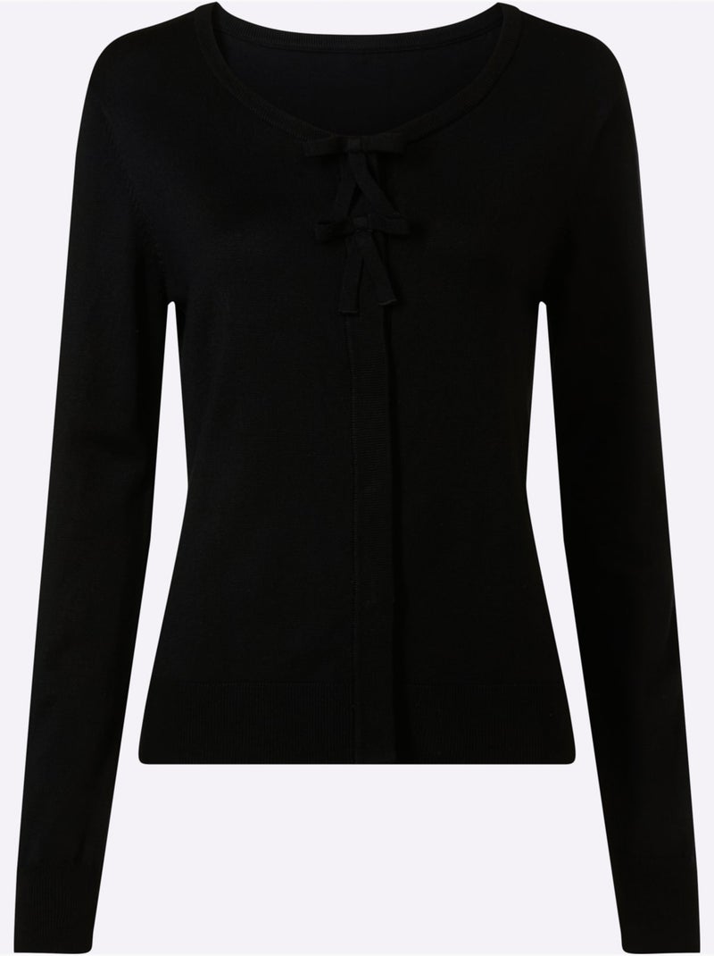 Gilet Fin Nœuds Fantaisie Féminins - Taille Standard - Helline Noir - Kiabi