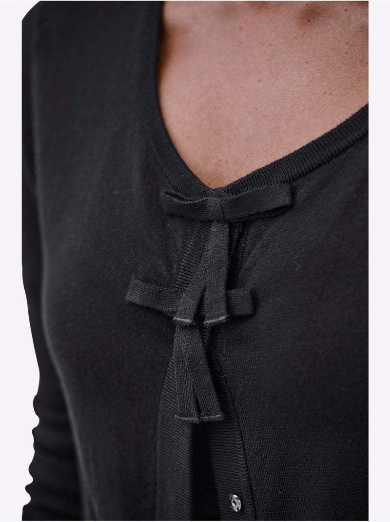 Gilet Fin Nœuds Fantaisie Féminins - Taille Standard - Helline Noir - Kiabi