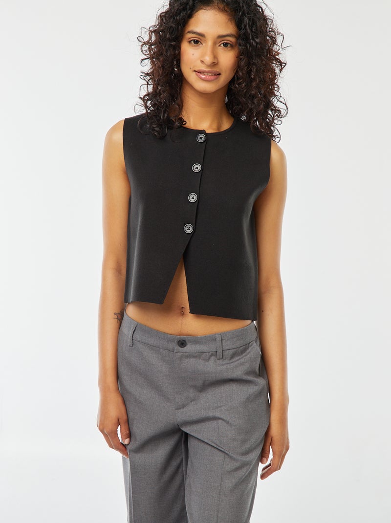 Gilet fin sans manches Noir - Kiabi