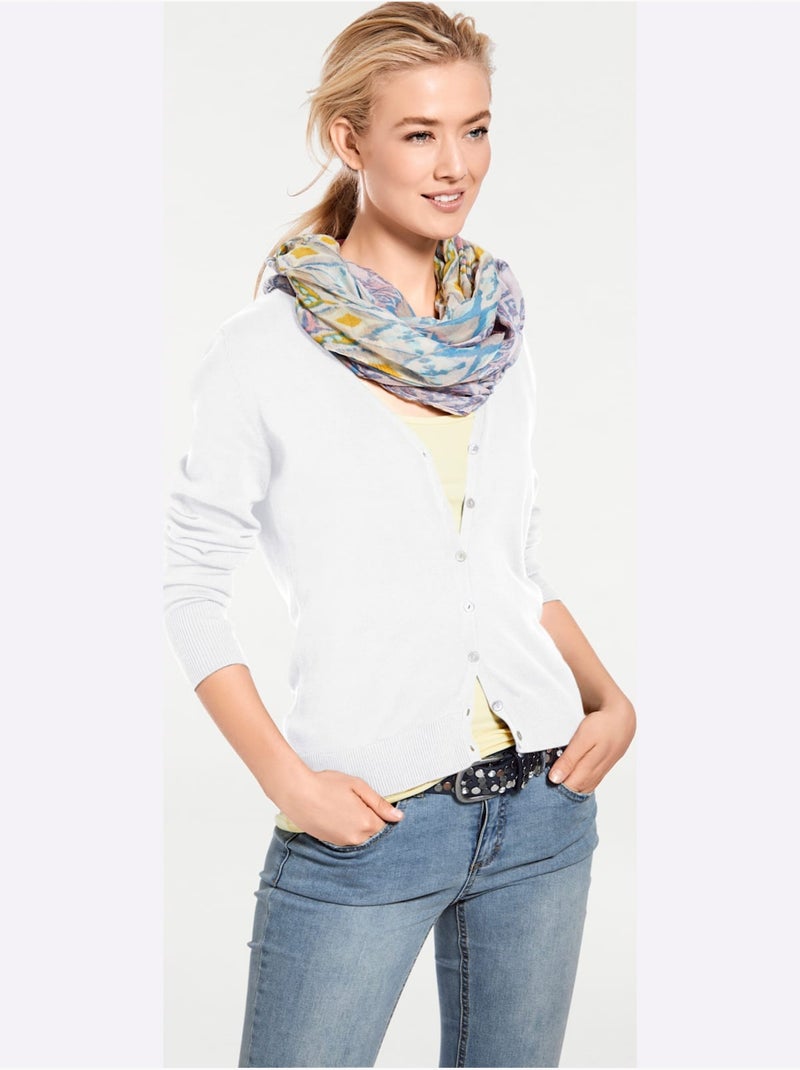 Gilet Fin Style Cardigan - Taille Standard - helline Blanc - Kiabi