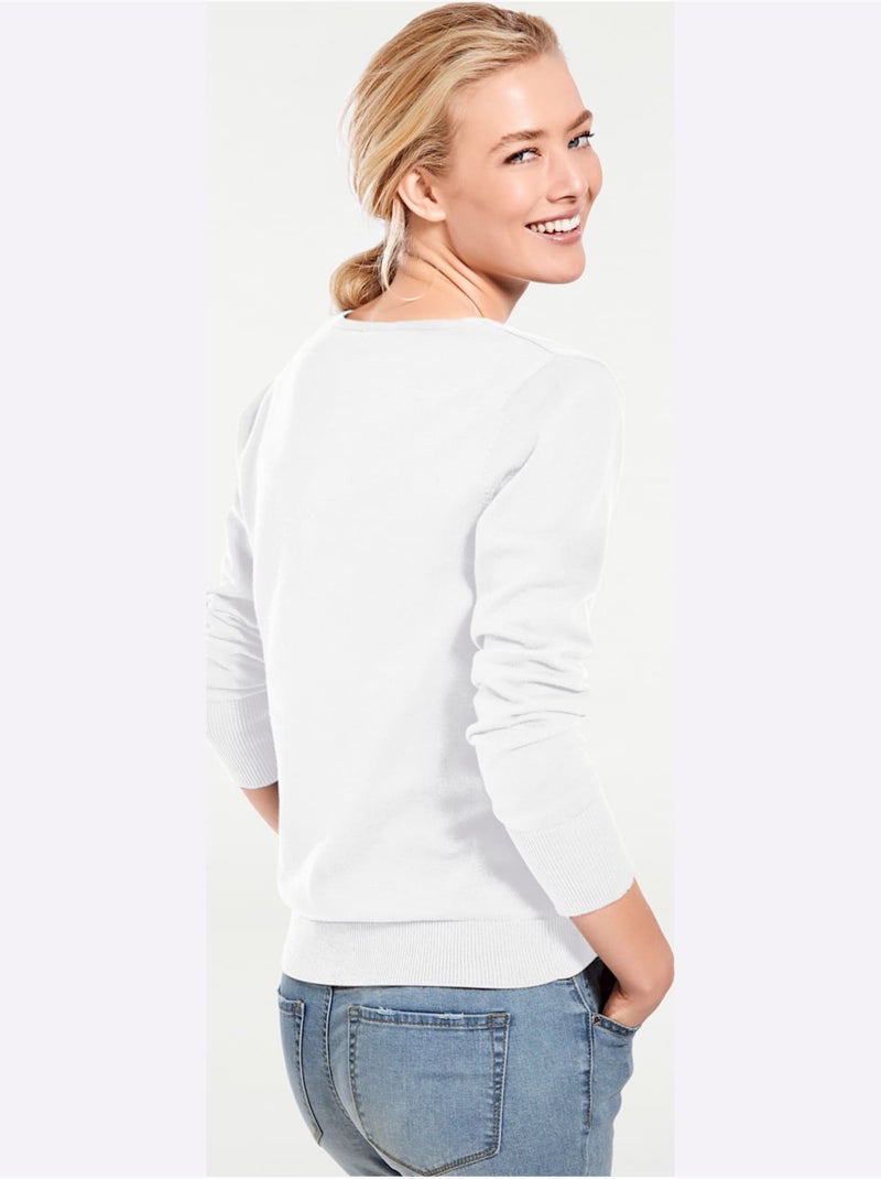 Gilet Fin Style Cardigan - Taille Standard - helline Blanc - Kiabi