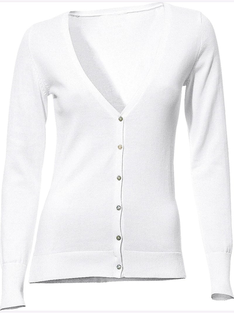 Gilet Fin Style Cardigan - Taille Standard - helline Blanc - Kiabi