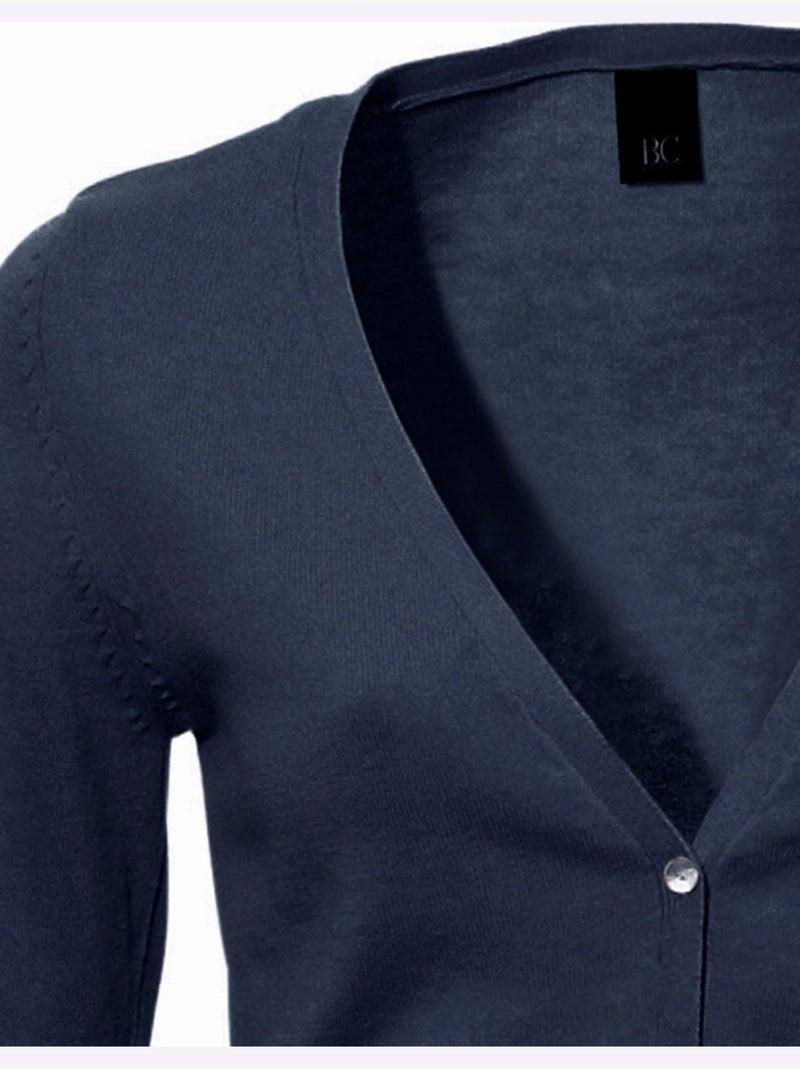 Gilet Fin Style Cardigan - Taille Standard - helline Bleu marine - Kiabi