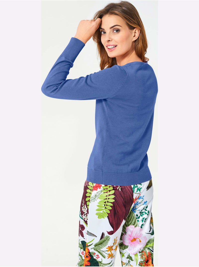 Gilet Fin Style Cardigan - Taille Standard - helline Bleu roi - Kiabi