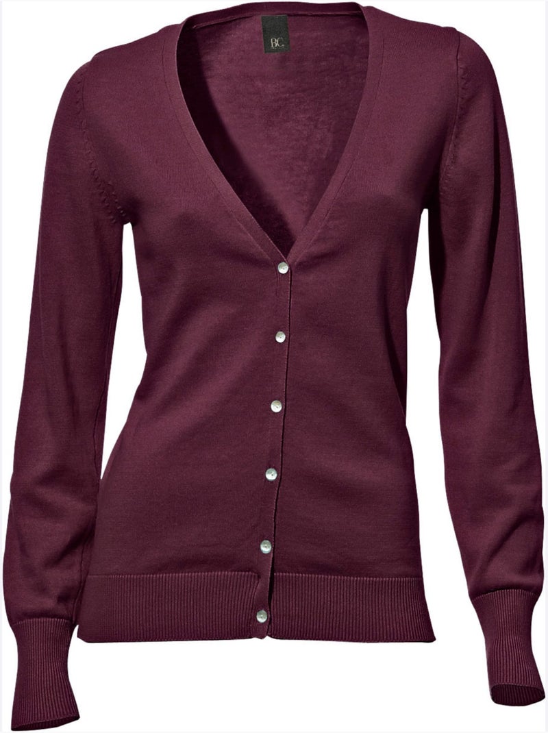 Gilet Fin Style Cardigan - Taille Standard - helline Bordeaux - Kiabi
