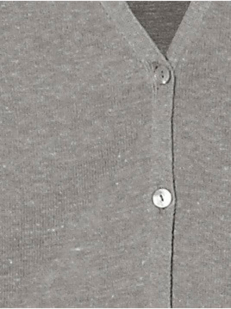 Gilet Fin Style Cardigan - Taille Standard - helline Gris chiné - Kiabi