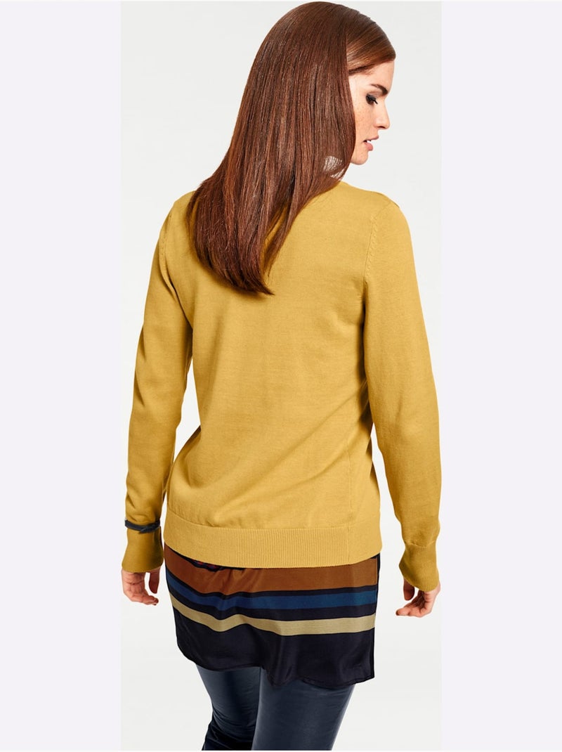 Gilet Fin Style Cardigan - Taille Standard - helline Jaune moutarde - Kiabi