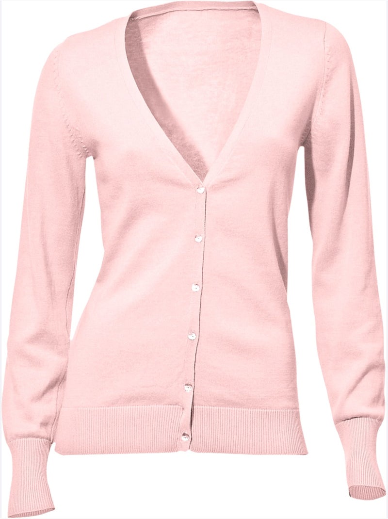 Gilet Fin Style Cardigan - Taille Standard - helline Rose clair - Kiabi
