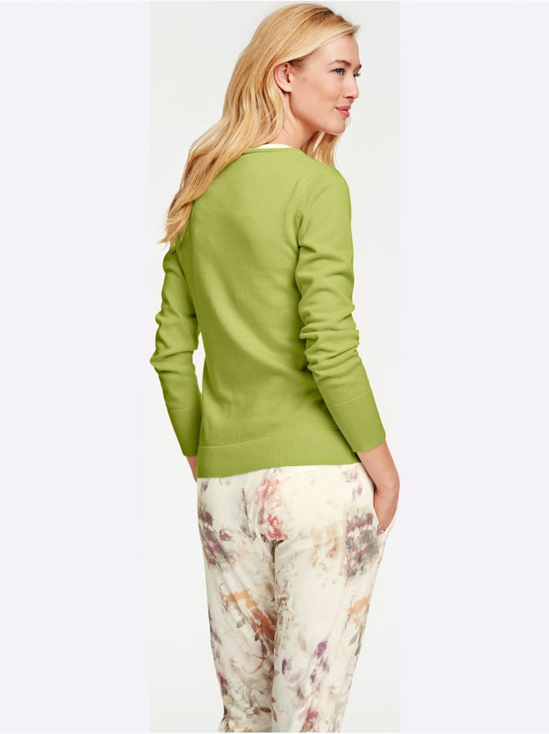 Gilet Fin Style Cardigan - Taille Standard - helline Vert kiwi - Kiabi