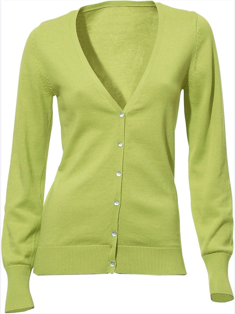 Gilet Fin Style Cardigan - Taille Standard - helline Vert kiwi - Kiabi