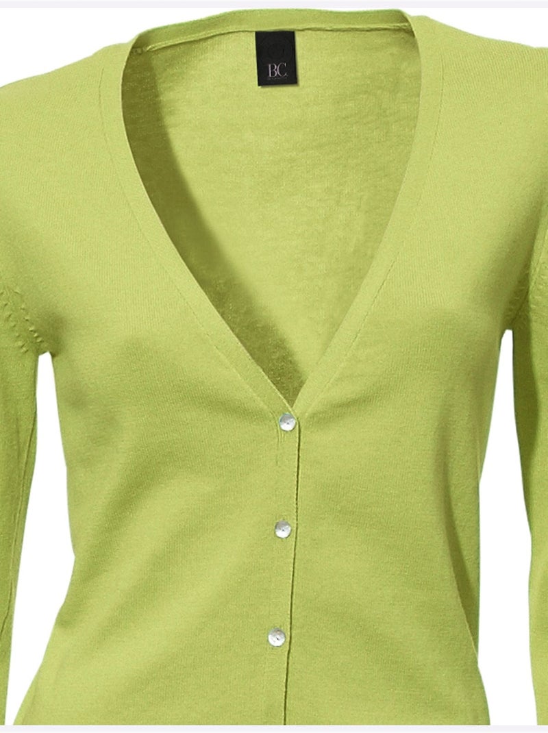 Gilet Fin Style Cardigan - Taille Standard - helline Vert kiwi - Kiabi