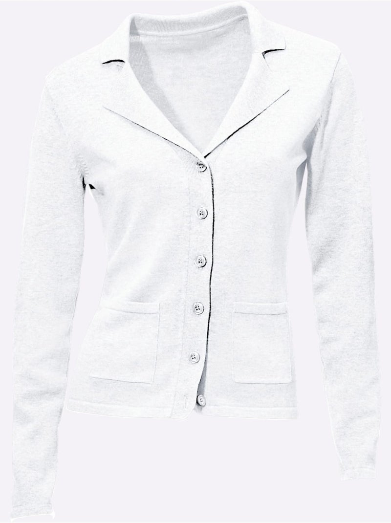 Gilet Fin Superbe Basique Avec Poches Plaquées - Taille Standard - helline Blanc - Kiabi