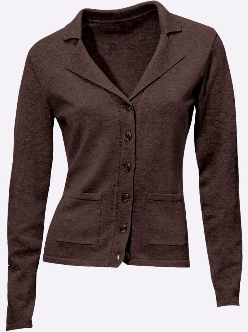 Gilet Fin Superbe Basique Avec Poches Plaquées - Taille Standard - helline Marron - Kiabi