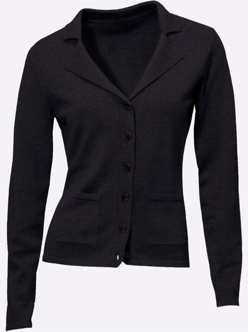 Gilet Fin Superbe Basique Avec Poches Plaquées - Taille Standard - helline Noir - Kiabi