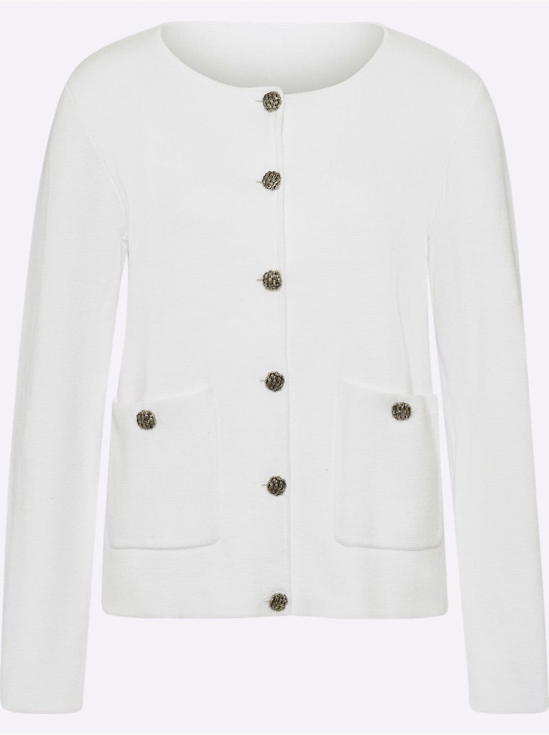 Gilet Fin Tricot Milanais - Taille Standard - Helline Blanc - Kiabi