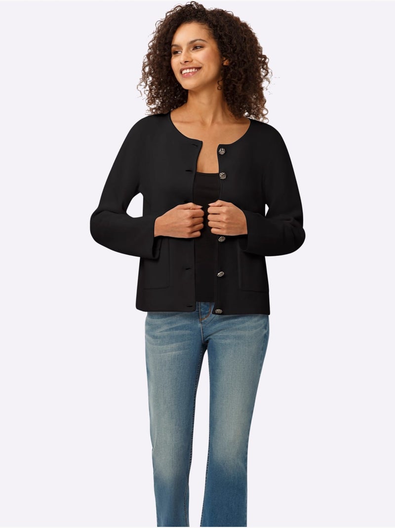 Gilet Fin Tricot Milanais - Taille Standard - Helline Noir - Kiabi